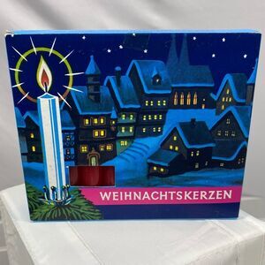 18 Red German Christmas Candles w/ Box Holiday Weihnachtskerzen
